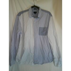 J. Crew‎ Mens Oxford Shirt Long Sleeve Button Down Blue White Gingham L